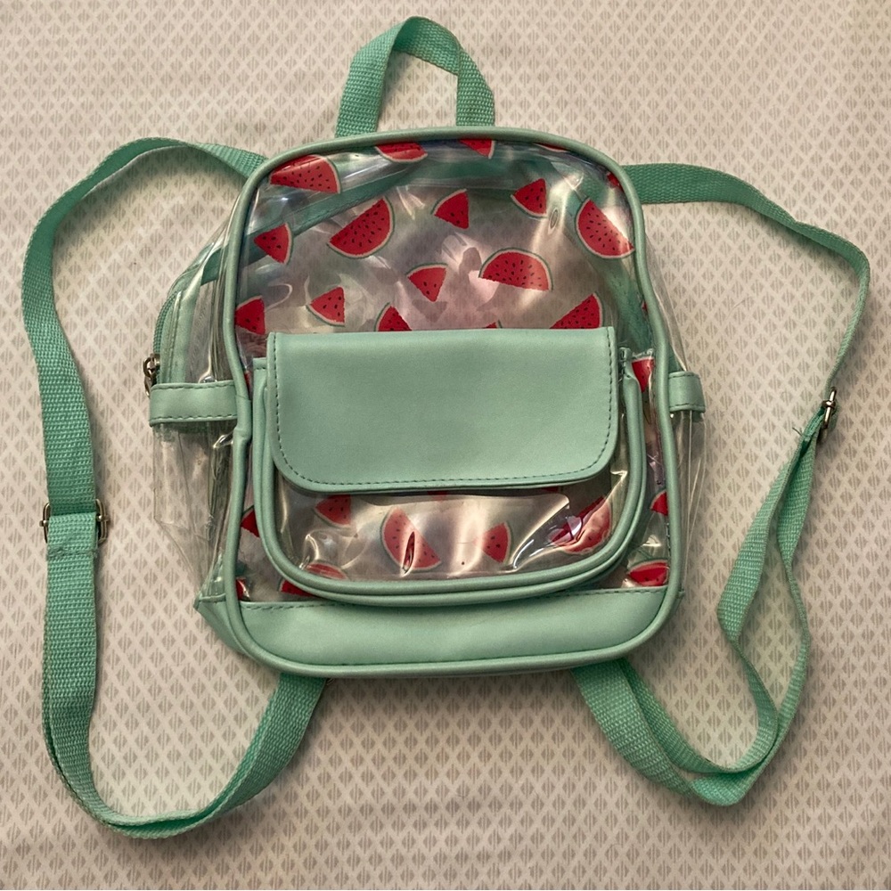 Wonder Nation Transparent Clear Mini Backpack Mint Watermelon Rave Festival Kids